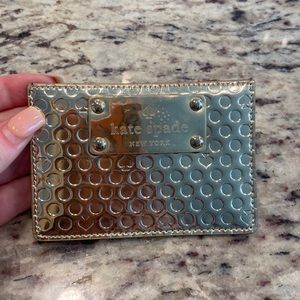 Gold Kate spade card holder